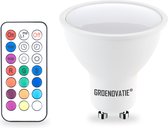 Groenovatie LED Spot GU10 Fitting - 3W - RGB - 62x50 mm - Dimbaar - Incl. Afstandsbediening