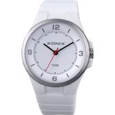 Xonix AAP-001 - Horloge - Dames - Analoog - Siliconen - Wit - Waterdicht