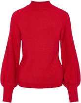 Object Trui Objivy L/s Knit Pullover 117 23036950 Racing Red/ Melange Dames Maat - L
