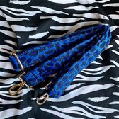 STRAP HAIRY LEOPARD BLUE Bag strap - Festival tassenriem - Schouderband - Schouderriem tas - Tassen riem - Tas hengsel - Tassen band - gitaar strap - cameratas band - cross body - verstelbare