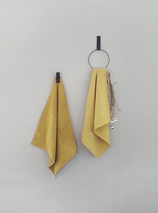 FIXER LE PRIX! 2x boucle magnétique en cuir | NOIR (crochet à serviette - crochet à serviette - boucle à serviette - cintre à serviette)