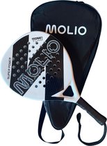 MOLIO - Padel racket - Full carbon - Zwart/Wit (MOLIO) - Inclusief hoes