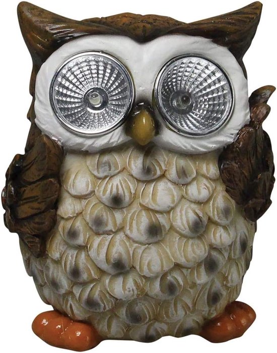 Enjoythesun Solar Owl - Statue de jardin 15 cm avec éclairage solaire