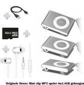 Mini MP3 speler met in-ear koptelefoon Inclusief 4GB Geheugen Zilver