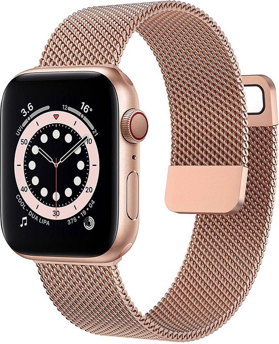 Bracelet milanais adapté à l'Apple Watch SE 40mm Bracelet rose bol