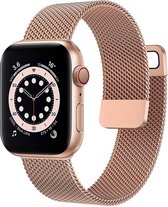 Milanees Bandje Geschikt voor Apple Watch 5 44mm - Rose Bandje