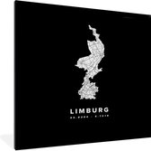 Affiche avec cadre Limbourg - Carte - Pays- Nederland - 40x40 cm