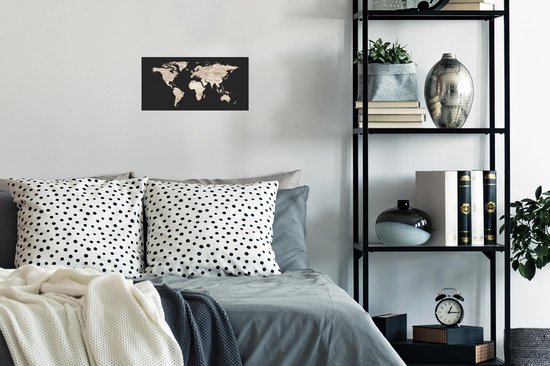 Carte du Wereldkaart murale - Carte du Wereldkaart - Peinture - Wit - 40x20 cm - Affiche