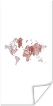 Poster Wereldkaart - Roze - Verf - 60x120 cm