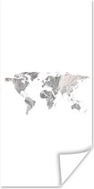Wereldkaart Muur - Wereldkaart - Patronen - Zwart - 20x40 cm - Poster
