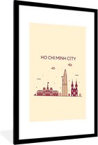 Fotolijst incl. Poster - Vietnam - Skyline - Ho Chi Minh - 60x90 cm - Posterlijst