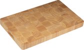 HENDI Dikke snijplank – rubberhout – diepe handgrepen – 530x325x45 mm – schaakpatroon