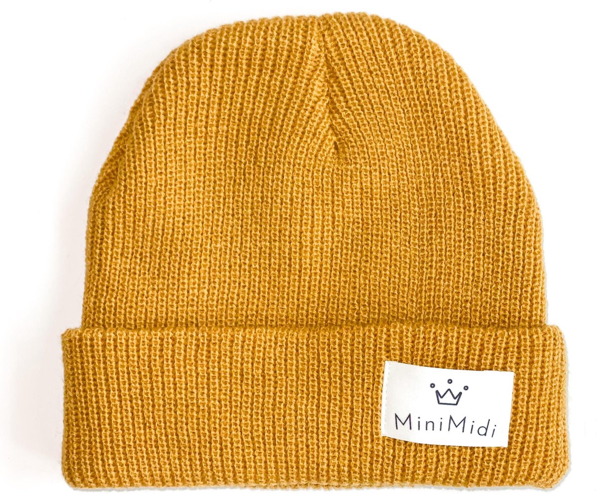 MiniMidi - Babymuts - Kindermuts - Beanie - Gebreid - Baby - Oker/Mosterd