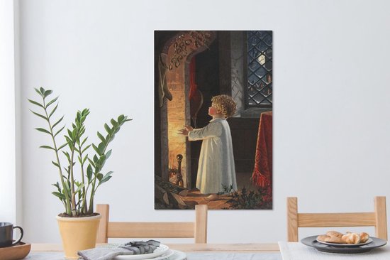 Canvas Schilderij Kunst - Kerst - Kind - 60x90 cm - Wanddecoratie - OneMillionCanvasses