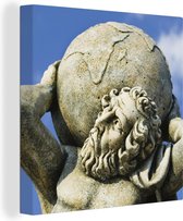 Statue Peinture Toile - Mythologie Grecque - Atlas - 90x90 cm - Décoration murale