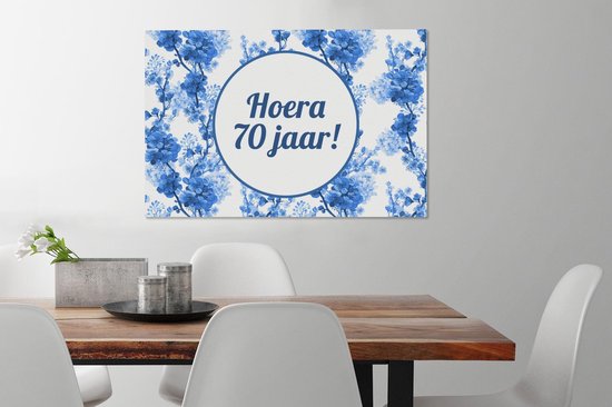 Fête sur toile Fête - Décoration - 70 ans - 60x40 cm - Décoration murale