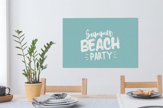 Toile Peinture Été - Plage - Fête - 60x40 cm - Décoration murale