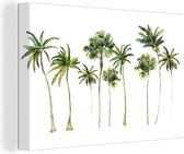 Canvas Schilderij Jungle - Palmboom - Groen - 120x80 cm - Wanddecoratie