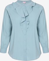 EVIVA - BLOUSE MET PLISSÉ DETAIL - LICHTBLAUW