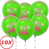 Halloween Decoratie Versiering Groene Helium Ballonnen Feest Versiering Halloween Accessoires Bloed afdruk – 10 Stuks