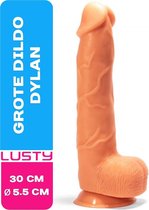 Lusty Grote Dildo Devin 30 cm - Realistische Dildo - Met Zuignap - Met Balzak - Seksspeeltjes - Sex Toys