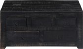 Salontafel 65x65x30 cm zwart massief mangohout