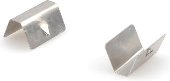Twee metalen clips, U-vormig, voor zijwindscherm montage. "OEM LINE"
