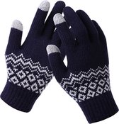 Gebreide handschoenen | acryl | blauw | one size