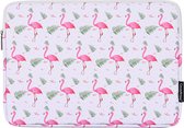 Laptophoes 14 Inch GV - Geschikt voor MacBook Pro 15 inch 2016-2019 - Laptop Sleeve - Case - Flamingo Wit