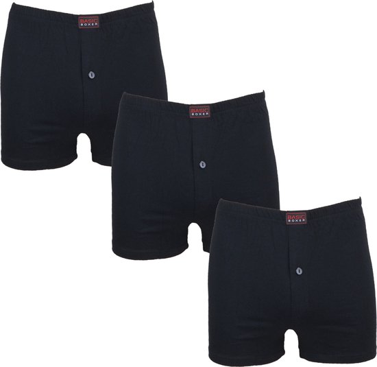 Basic 3-Pack wijde Heren boxershorts zwart maat M (5) | bol.