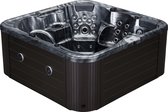 Aquila Outdoor Spa - 6 Persoons - 208x208 cm - 91 jets - Zwart/Antraciet - Incl. levering en plaatsing