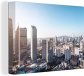 Canvas Schilderij Skyline Guangzhou - 80x60 cm - Wanddecoratie