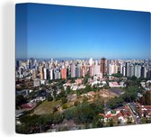Canvas Schilderij Skyline downtown Curitiba in Brazilië - 80x60 cm - Wanddecoratie