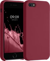 kwmobile telefoonhoesje geschikt voor Apple iPhone SE (1.Gen 2016) / iPhone 5 / iPhone 5S - Hoesje met siliconen coating - Smartphone case in rabarber rood