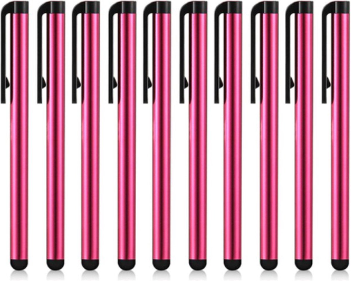 AFECTO® set van 10 stuks stylus pen | donker roze | voor Tablet, Smartphone en pc