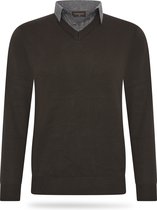 Cappuccino Italia - Heren Sweaters Mock Pullover Bruin - Bruin - Maat S