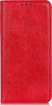 Apple iPhone 12 Hoesje - Mobigear - Cowboy Serie - Kunstlederen Bookcase - Rood - Hoesje Geschikt Voor Apple iPhone 12
