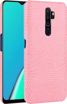 Mobigear Croco Telefoonhoesje geschikt voor OPPO A5 (2020) Hardcase Backcover Hoesje - Roze