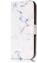 Apple iPhone 7 Hoesje - Mobigear - Marble Serie - Kunstlederen Bookcase - Wit - Hoesje Geschikt Voor Apple iPhone 7