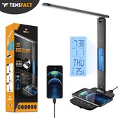 Tensfact® Bureaulamp Tafellamp Nachtlampje Leeslamp & LED Lamp - Shady Black - Led Verlichting - Wireless Charger - Qi Draadloze Oplader