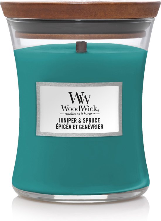 WoodWick Hourglass Medium Geurkaars - Juniper & Spruce