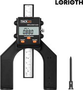 LORIOTH® Digitale Hoogte- & dieptemeter - Diepte En Hoogte Indicator - Schuifmaat Houtbewerking - Lcd-scherm - DIY - Zwart