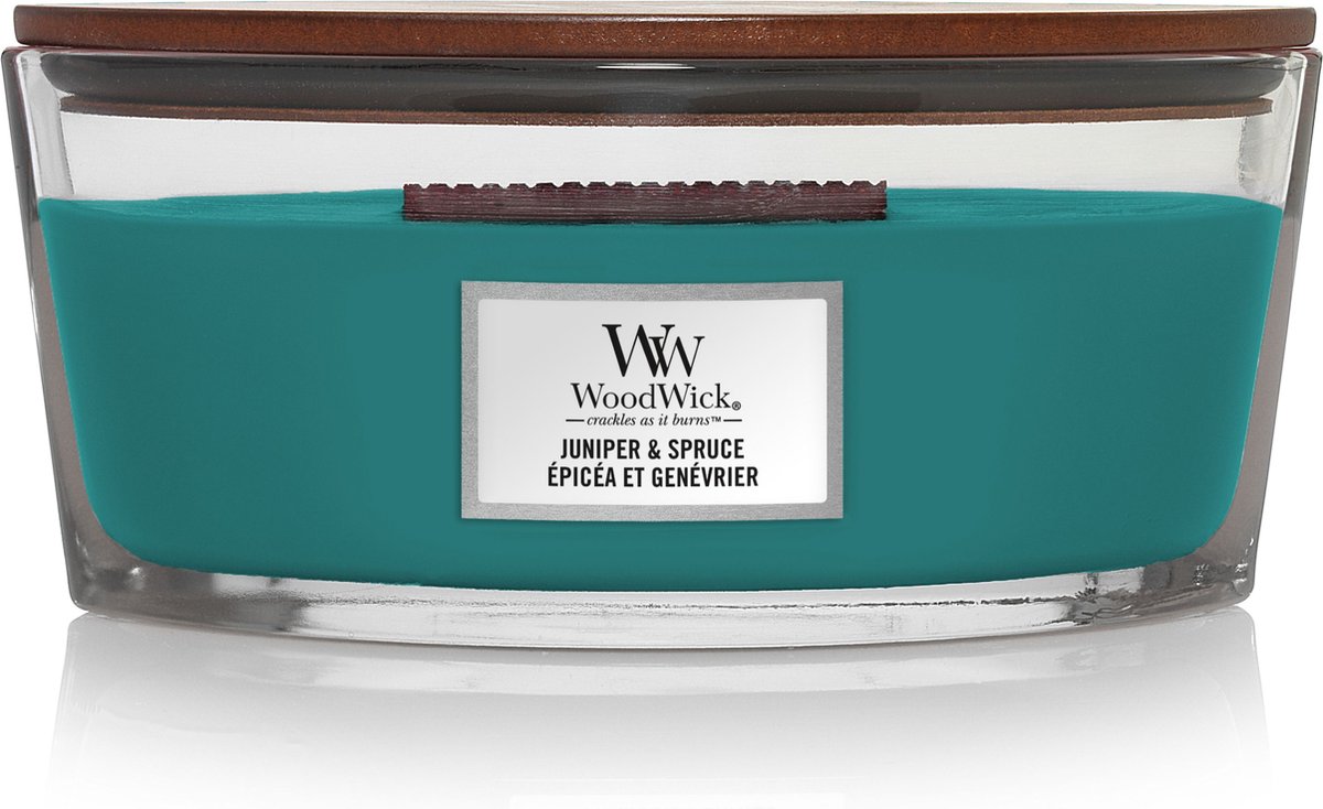 WoodWick Heartwick Ellipse Geurkaars - Juniper & Spruce