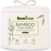 Bamboe Laken | 180cm x 290 | Wit | Bovenlaken 1-Persoons | Ultrazacht plat laken | Luxe Bamboe Beddengoed | Hypoallergeen lakens | Puur Bamboe Viscose Rayon | Ultra-ademende Stof |