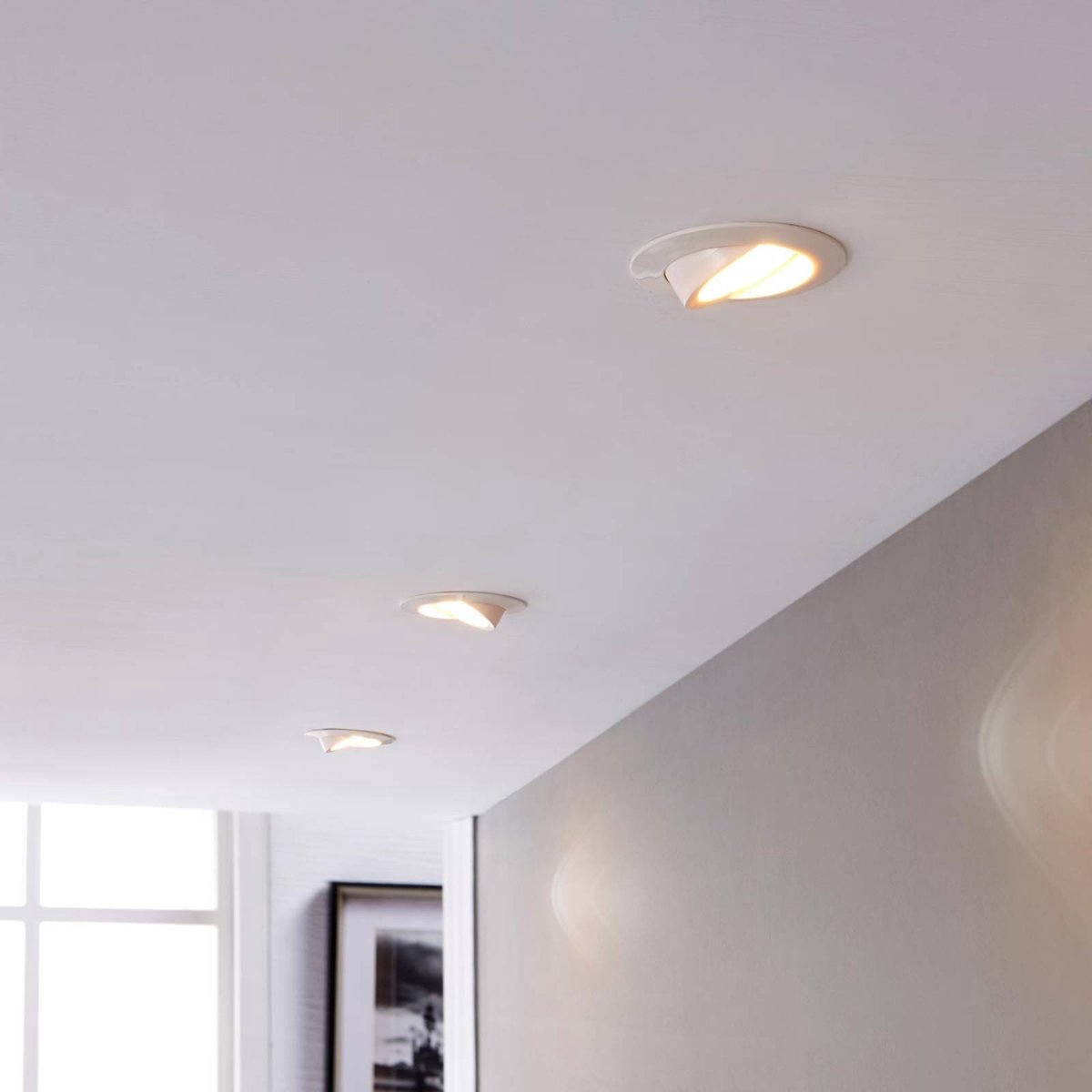 Lindby - LED downlight - 3 lichts - Kunststof, glas, metaal - H: 3.5 cm - wit, transparant - Inclusief lichtbronnen