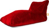 Whoober loungestoel zitzak Bali XL velvet rood - Zacht en comfortabel - Wasbaar