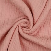 Double Gauze stof - 135cm breed - Oud roze - 10 meter