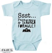 Baby Romper Met Tekst Baby Blauw Maat 68 * Snoes * Ssst Papa en ik kijken Formule 1 * Lief kraam cadeau voor baby's die geboren worden in een gezin waar Formule 1 koorts heerst * B