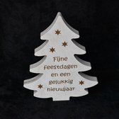 Houten kerstboom 21cm - Kerstdecoratie - Fijne feestdagen en een gelukkig nieuwjaar - Van Aaken Design - Berken multiplex