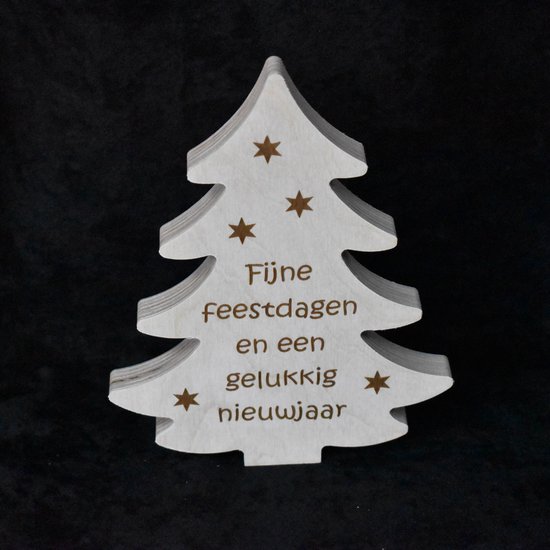 Houten kerstboom 21cm - Kerstdecoratie - Fijne feestdagen en een gelukkig  nieuwjaar -... | bol.com